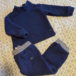 4T Vineyard Vines Navy and White Striped Cozy Fleece Set